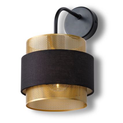 Osram - Настінний світильник DECOR HORNET 1xE27/10W/230V чорний/золотий