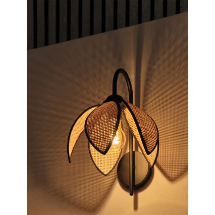 Osram - Настінний світильник DECOR RATTAN 1xE27/15W/230V бежевий/чорний