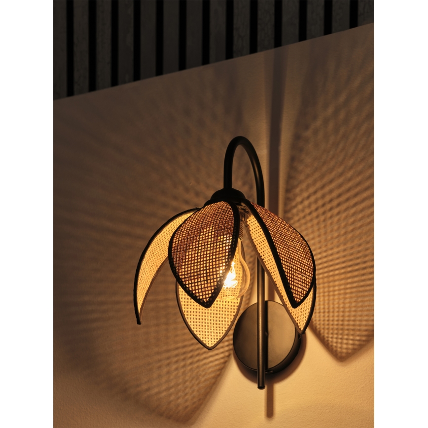 Osram - Настінний світильник DECOR RATTAN 1xE27/15W/230V бежевий/чорний