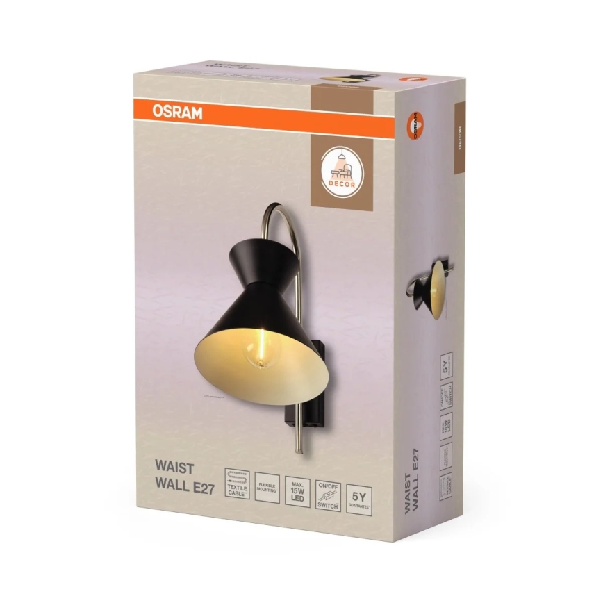 Osram - Настінний світильник DECOR WAIST 1xE27/40W/230V чорний