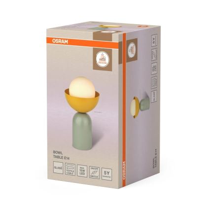 Osram - Настольная лампа DECOR BOWL 1xE14/25W/230V зелёная/жёлтая