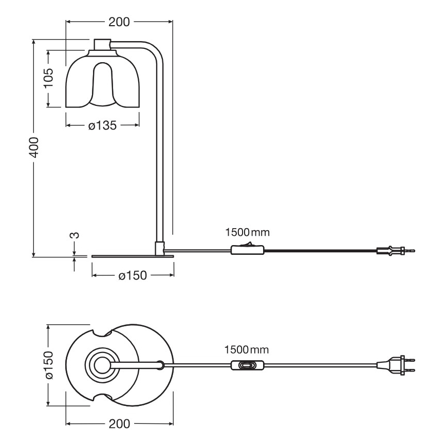 Osram - Настольная лампа DECOR COROLLE 1xG9/20W/230V чёрная/золотая
