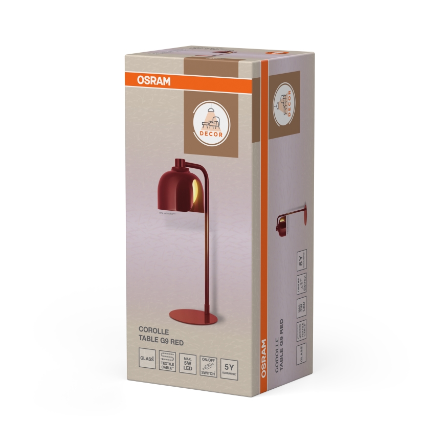 Osram - Настольная лампа DECOR COROLLE 1xG9/20W/230V красная