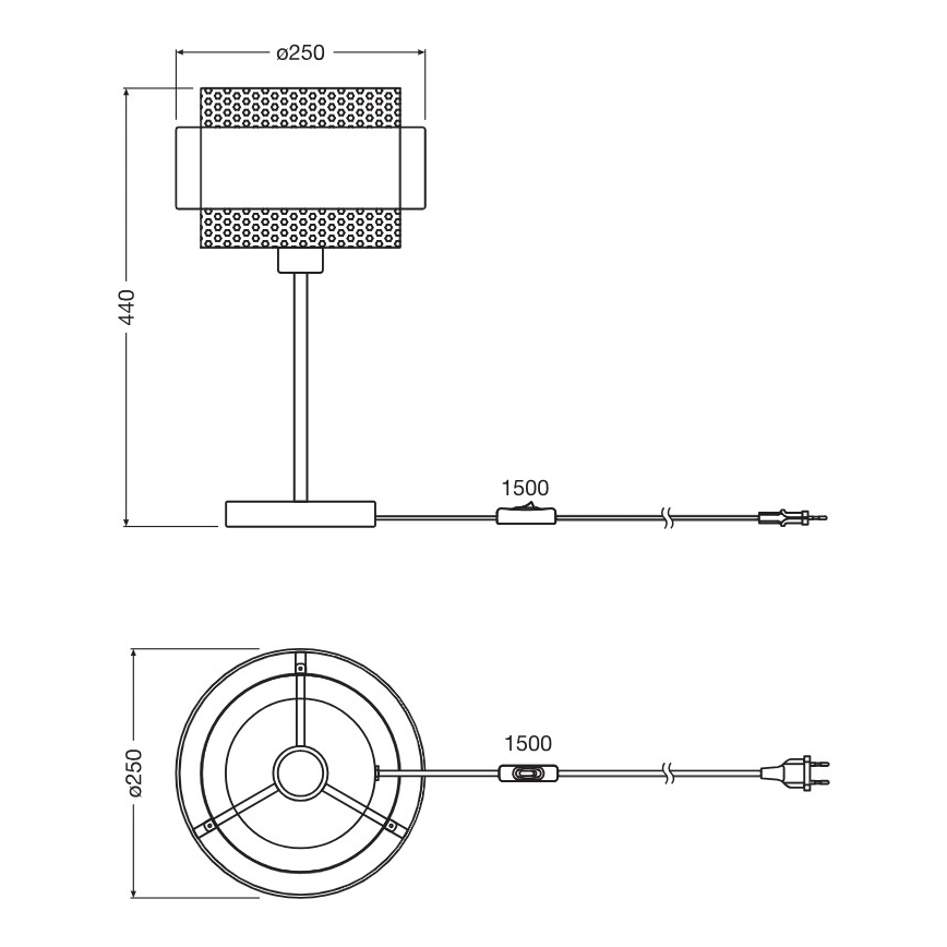 Osram - Настольная лампа DECOR HORNET 1xE27/10W/230V чёрная/золотая