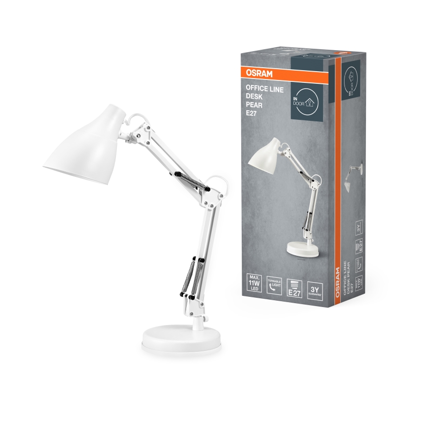 Osram - Настольная лампа DESK LINE 1xE27/11W/230V белая