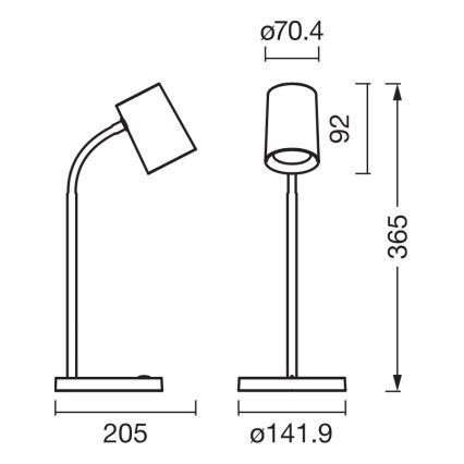 Osram - Настольная лампа DESK LINE 1xGU10/9W/230V серая