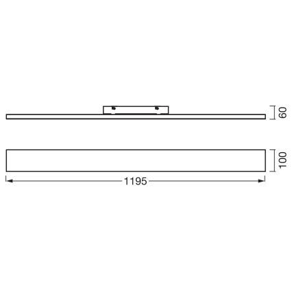 Osram - накладна LED-панель PLANON LED/30W/230V 3000K 10x120 cm біла