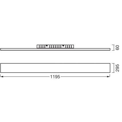 Osram - накладная LED-панель PLANON LED/40W/230V 3000K 30x120 см белая