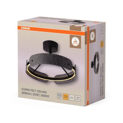 Osram - накладная светодиодная люстра DECOR CURVE LED, 33 Вт, 230 В, диаметр 43 см, серая