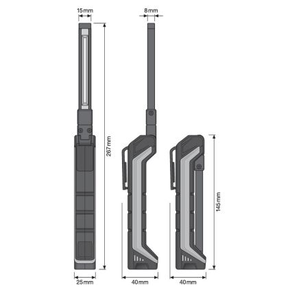 Osram - перезаряжаемый светодиодный фонарь с регулировкой яркости LEDINSPECT POCKET200 LED/2W/3,7V IP54