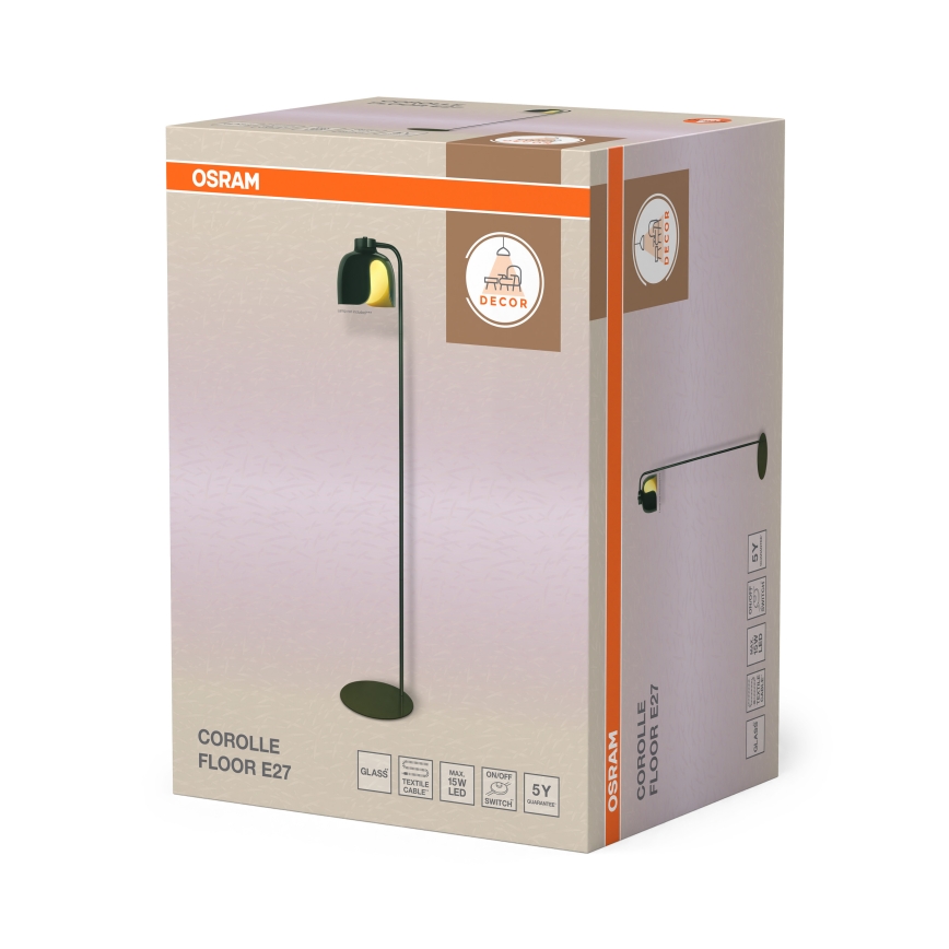 Osram - Підлогова лампа DECOR COROLLE 1×E27/15 Вт/230 В зелена