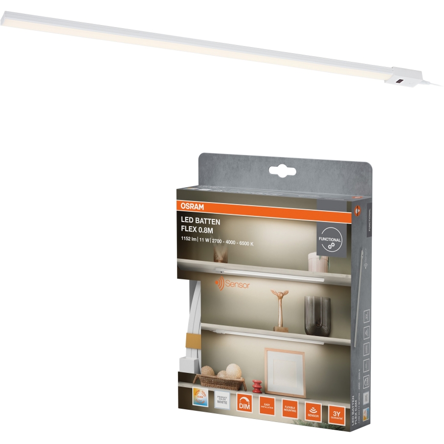 Osram - LED світильник під шафу з регульованою яскравістю та датчиком руху BATTEN LED/11W/230V 2700/4000/6500K 81,7 cm білий