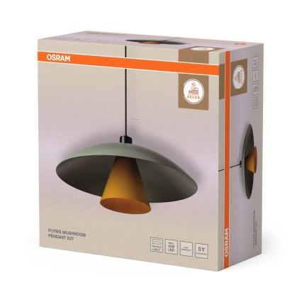 Osram - Підвісна люстра на шнурі DECOR FLYING MUSHROOM 1xE27/25W/230V Ø 50 см зелена
