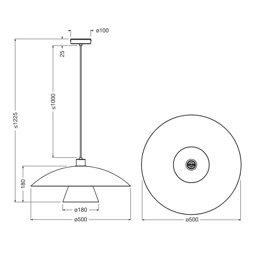 Osram - Підвісна люстра на шнурі DECOR FLYING MUSHROOM 1xE27/25W/230V Ø 50 см зелена