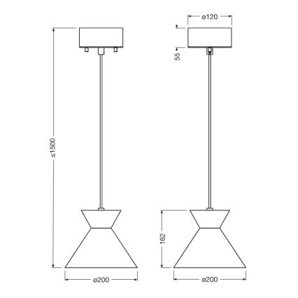 Osram - Підвісна люстра на тросі DECOR WAIST 1xE27/40W/230V чорна