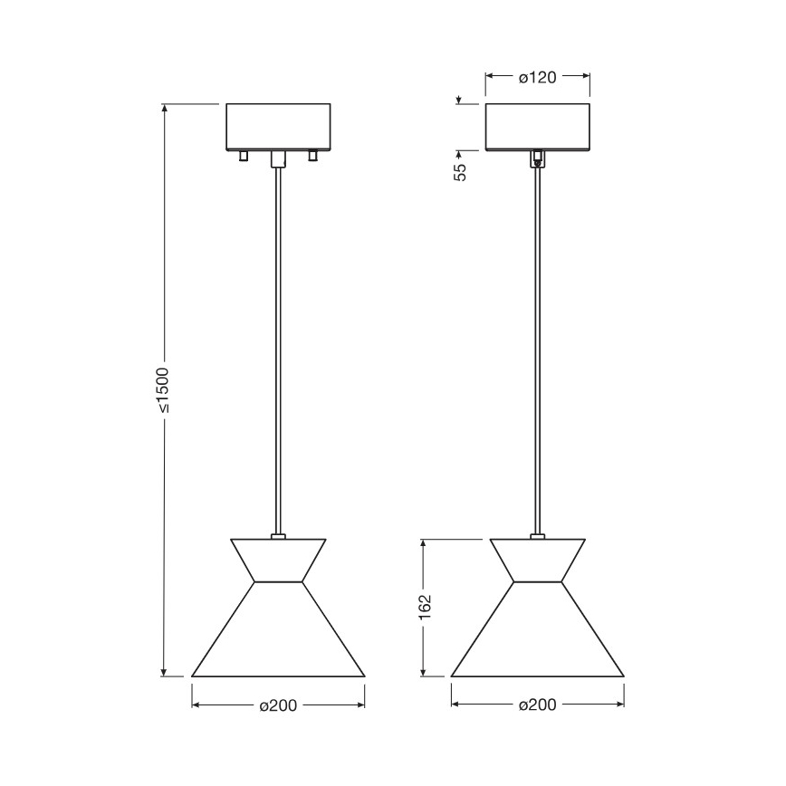 Osram - Підвісна люстра на тросі DECOR WAIST 1xE27/40W/230V чорна