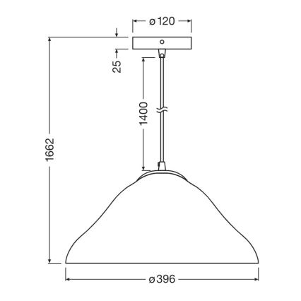 Osram - Підвісна люстра на тросі LOTUS LEAF 1xE27/9W/230V, діаметр 39,6 см