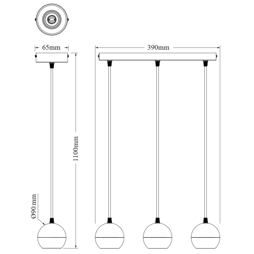 Osram - Підвісна люстра на тросі SPOT SPHERAL 3xGU10/6W/230V біла