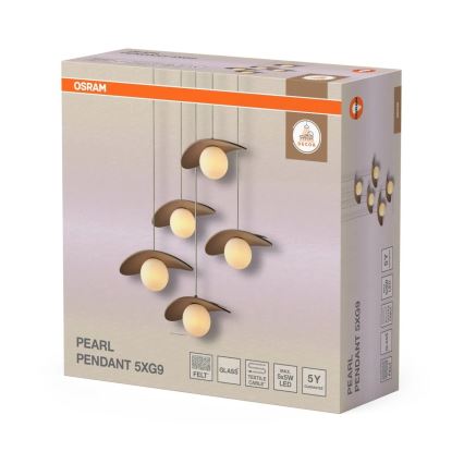 Osram - Подвесная люстра DECOR PEARL 5xG9/5W/230V бежевая