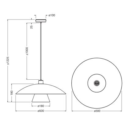Osram - подвесная люстра на тросе DECOR FLYING MUSHROOM 1×E27/25W/230V, диам. 50 см, зеленая
