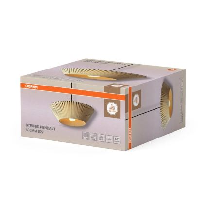Osram - Подвесная люстра на тросе DECOR STRIPES 1xE27/10W/230V, диаметр 40,5 см, бежевого цвета