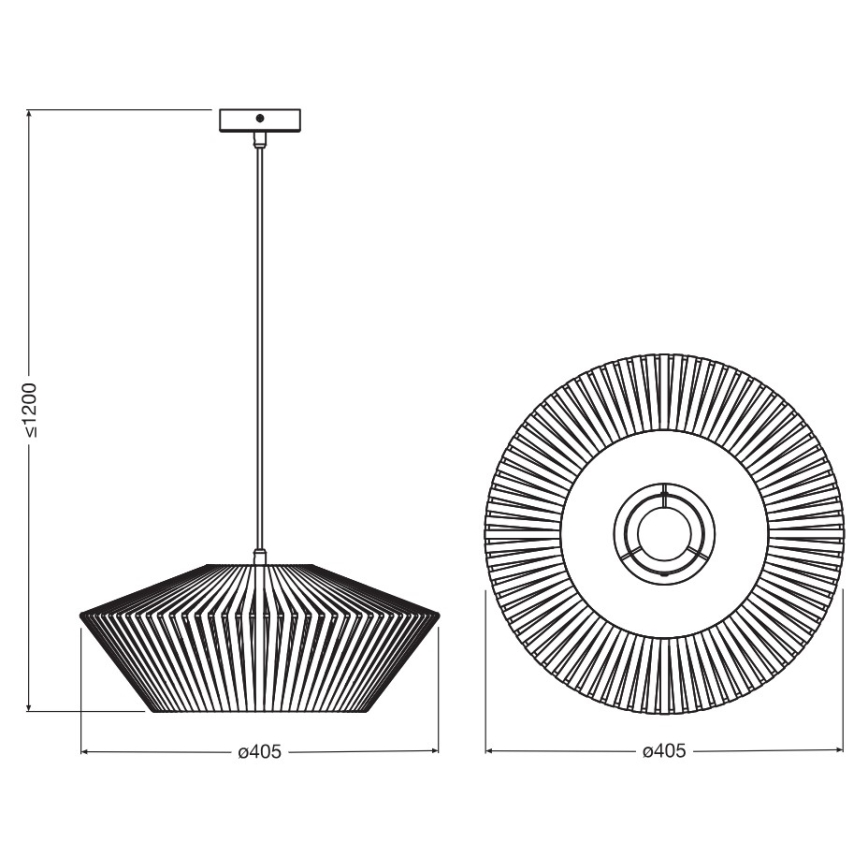 Osram - Подвесная люстра на тросе DECOR STRIPES 1xE27/10W/230V, диаметр 40,5 см, бежевого цвета