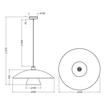 Osram - Подвесной светильник на тросе DECOR FLYING MUSHROOM 1xE27/25W/230V, диаметр 50 см, синий