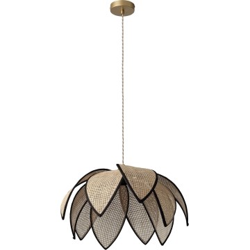 Osram - Подвесной светильник на тросе DECOR RATTAN 1xE27/15W/230V диам. 48 см бежевый/черный