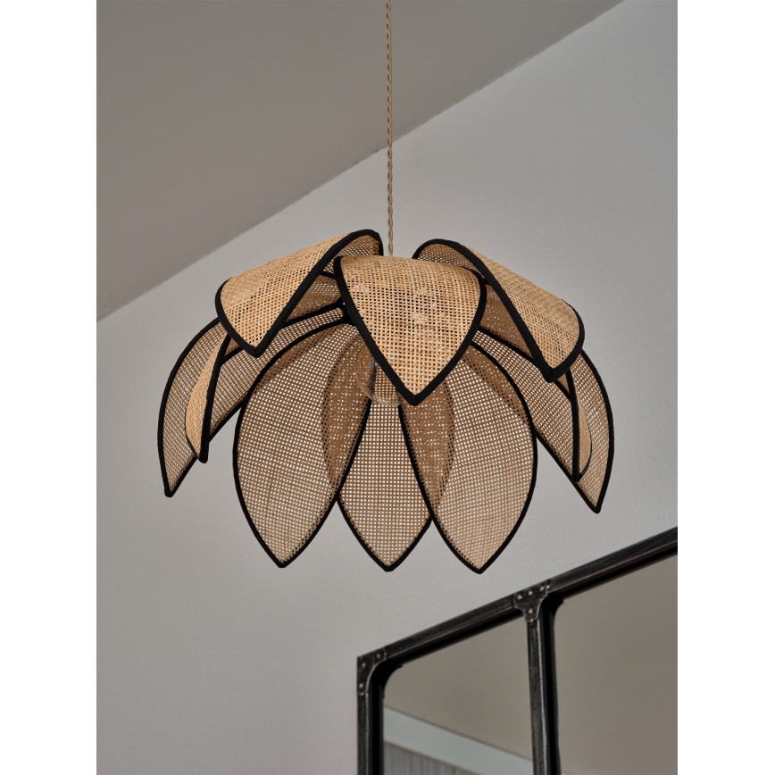 Osram - Подвесной светильник на тросе DECOR RATTAN 1xE27/15W/230V диам. 48 см бежевый/черный