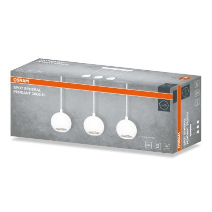 Osram - Подвесной светильник на тросе SPOT SPHERAL 3xGU10/6W/230V белый
