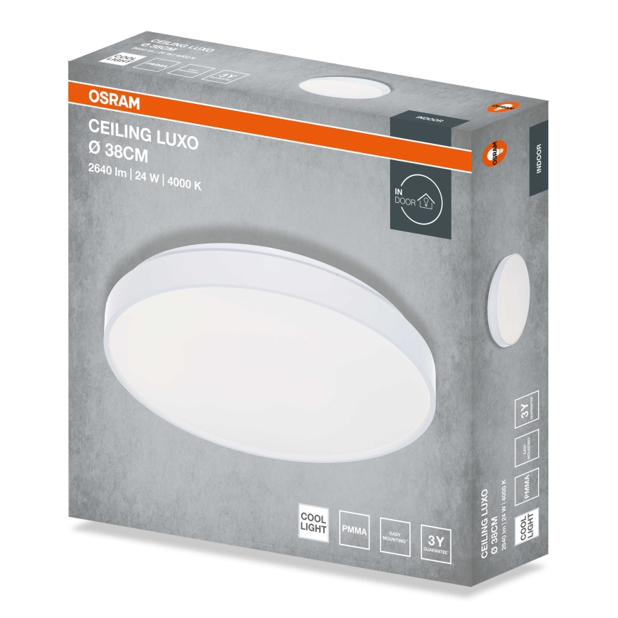 Osram - потолочный светильник CEILING LUXO LED, 24 Вт, 230 В, Ø 38 см, белый