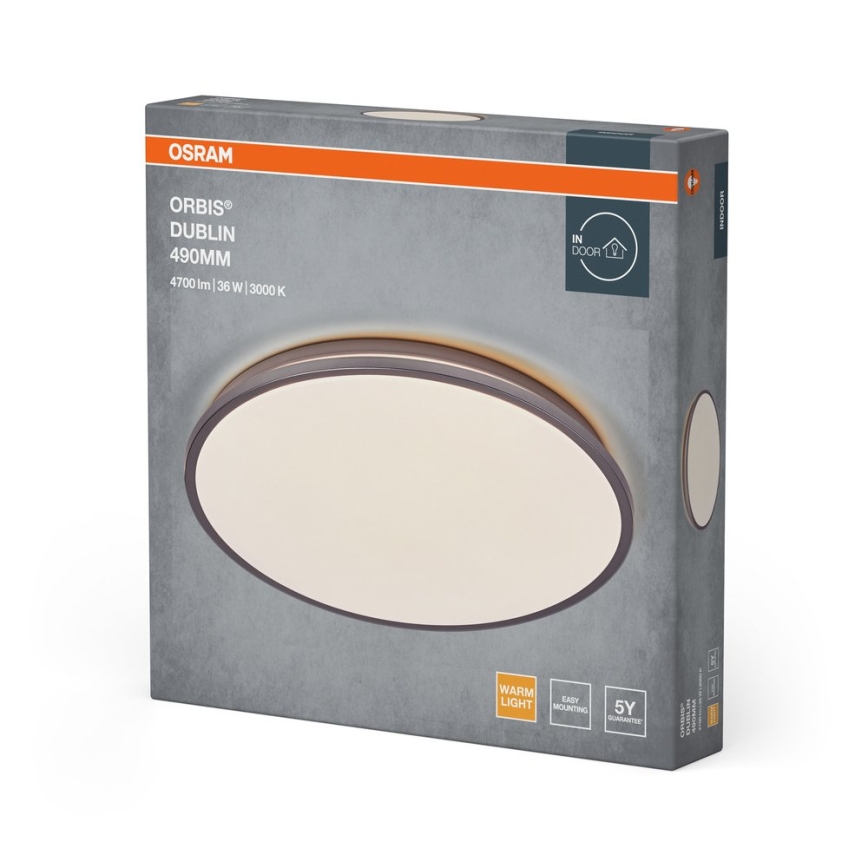 Osram - потолочный светильник ORBIS DUBLIN LED/36W/230V, диаметр 49 см, серебристый
