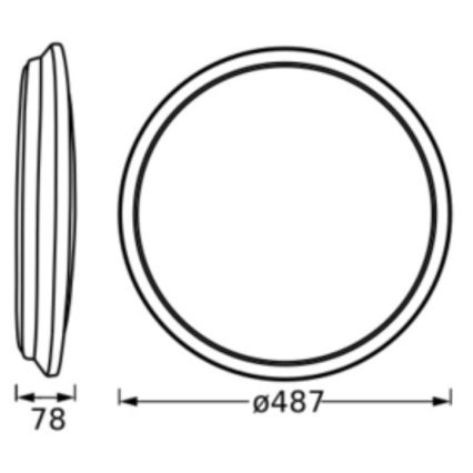 Osram - потолочный светильник ORBIS DUBLIN LED/36W/230V, диаметр 49 см, серебристый