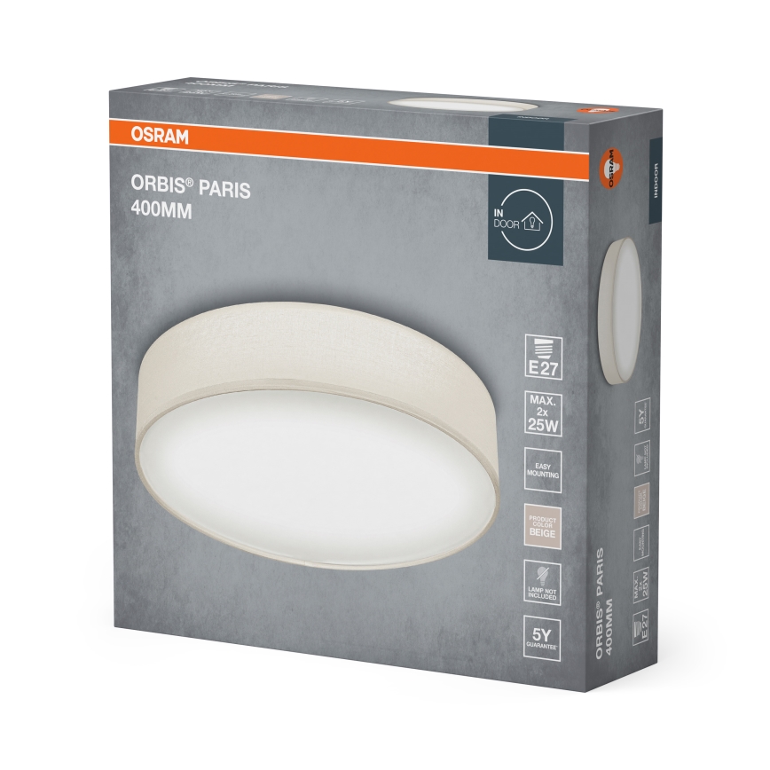 Osram - Потолочный светильник ORBIS PARIS 2xE27/25W/230V, диаметр 40 см, кремовый