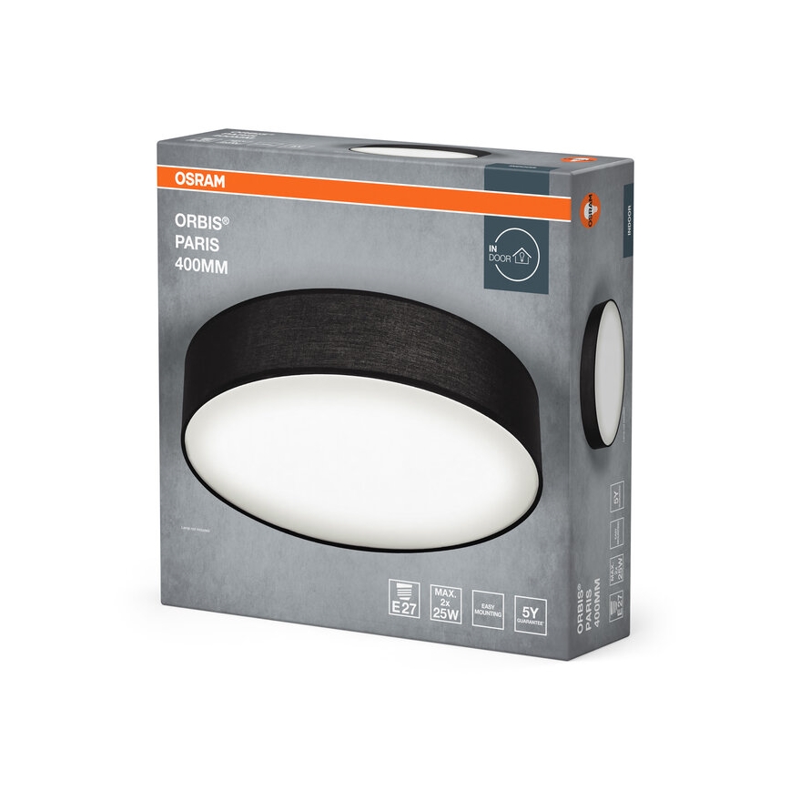 Osram - Потолочный светильник ORBIS PARIS 2xE27/25W/230V Ø 40 см черный