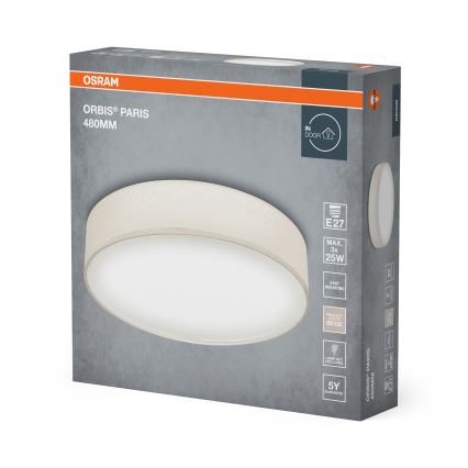 Osram - Потолочный светильник ORBIS PARIS 3xE27/25W/230V диам. 48 см кремовый