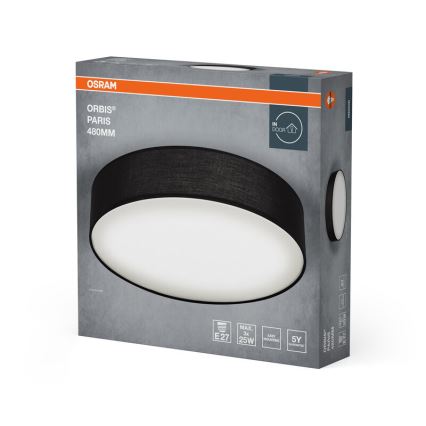 Osram - Потолочный светильник ORBIS PARIS 3xE27/25W/230V Ø 48 cm черный