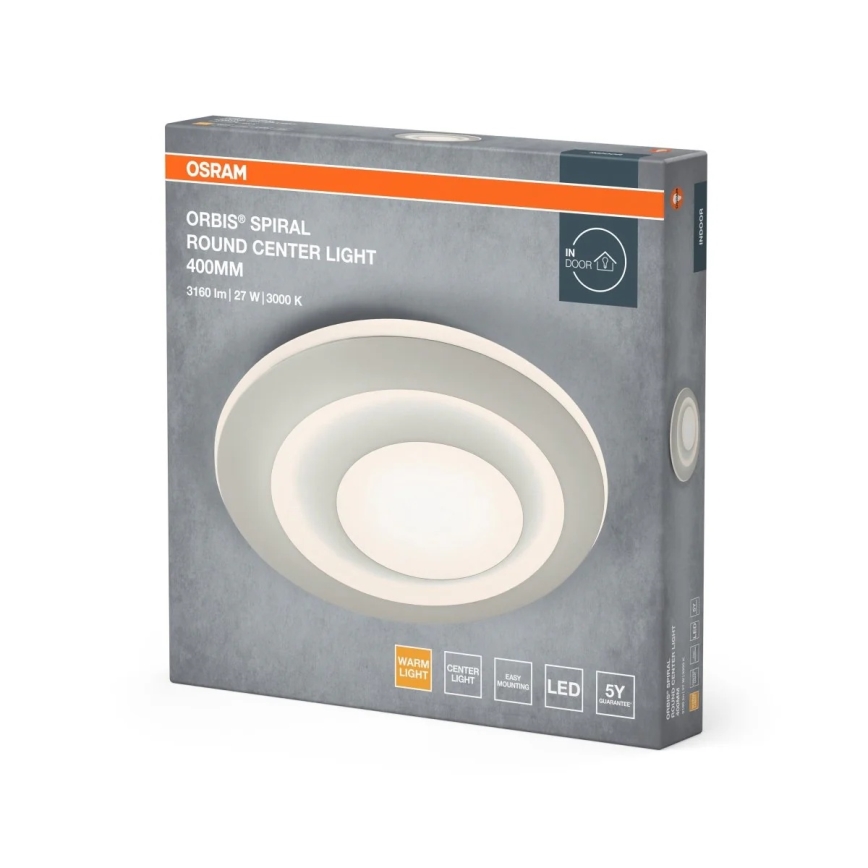 Osram - потолочный светильник ORBIS SPIRAL LED, 27 Вт, 230 В, диаметр 40 см, белый