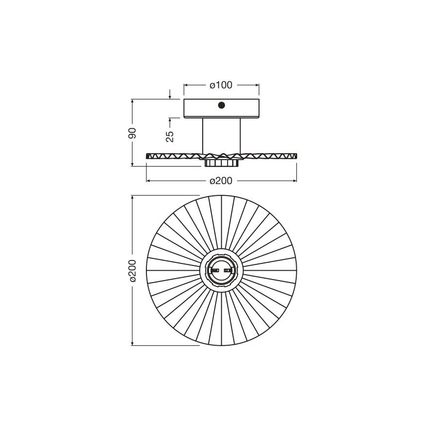 Osram - Потолочный светильник PLISSEE 1xE27/15W/230V Ø 20 см антрацит