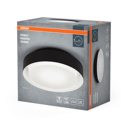 Osram - Потолочный светильник ORBIS MADRID 2xE27/10W/230V диам. 29 см чёрный