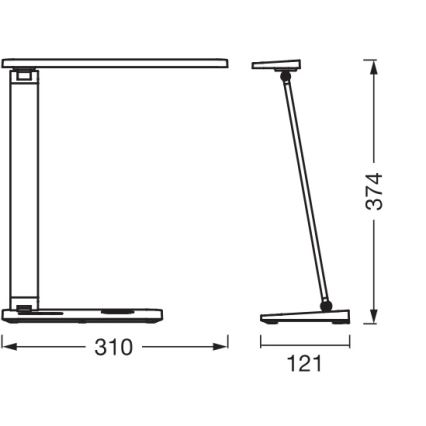 Осрам - настільна ЛЕД‑лампа з регульованою яскравістю ОФФІС ЛАЙН, 7 Вт / 230 В, 3000/4000/6500 К, чорна