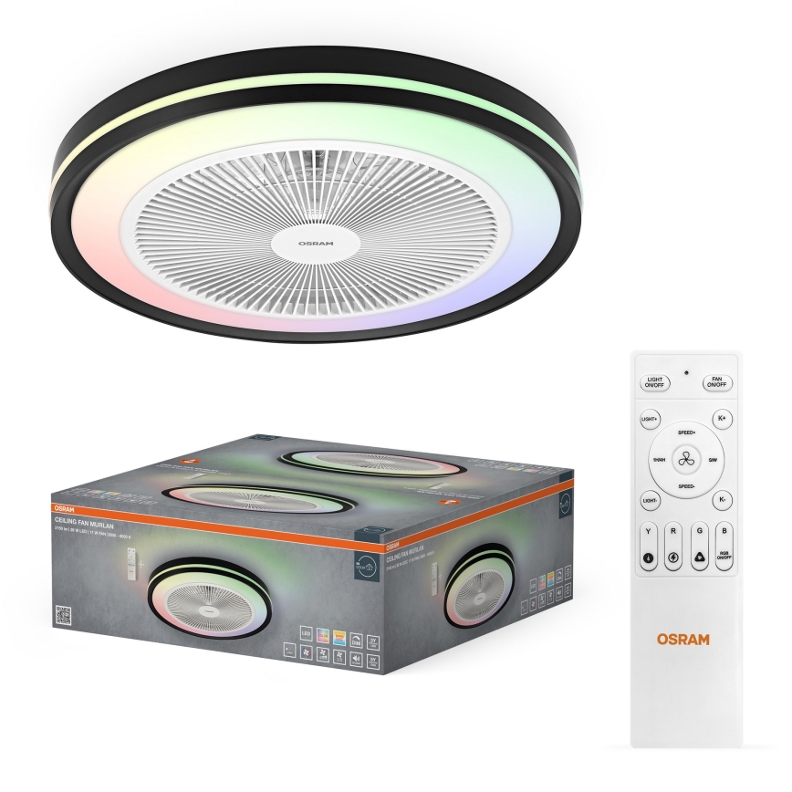 Osram - регульований світлодіодний стельовий світильник з вентилятором MURLAN LED/26W/230V 3000-6500K + пульт дистанційного керування
