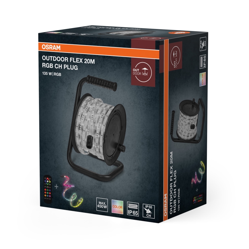 Osram - LED RGB диммируемая уличная лента FLEX 20m LED/135W/230V IP65 + пульт дистанционного управления