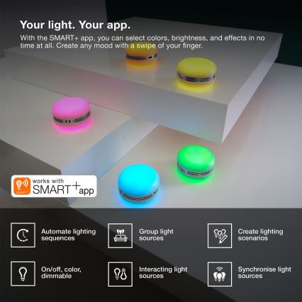 Osram - LED RGB динамік з регульованим підсвічуванням SMART+ MACARON LED/1,75Вт/3,7В 450 мА·год жовтий