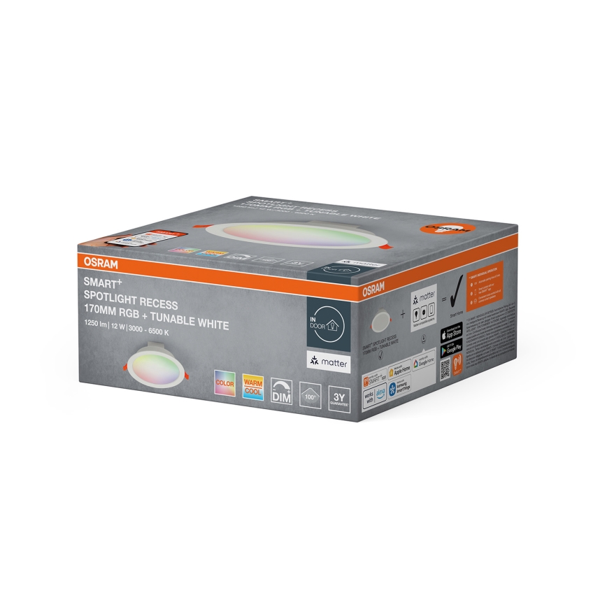 Osram - LED RGB вбудований точковий світильник SMART+ LED/12W/230V 3000-6500K Wi-Fi з регулюванням яскравості
