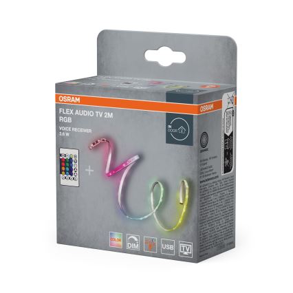 Osram - LED RGB стрічка з регулюванням яскравості для телевізора FLEX AUDIO 2m LED/3,6W/5V + дистанційне керування