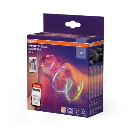 Osram - LED RGB світлодіодна стрічка з можливістю затемнення SMART+ MAGIC FLEX 3m LED/15,5W/230V Wi-Fi + дистанційне керування