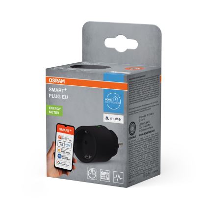 Osram - Розумна розетка SMART+ MATTER SCHUKO 2300W/230V/10A Wi-Fi чорна