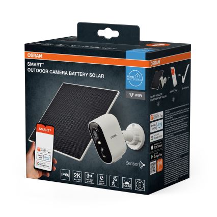 Osram - Розумна сонячна камера з датчиком 2K SMART+ 5V 5200 mAh IP66 Wi-Fi
