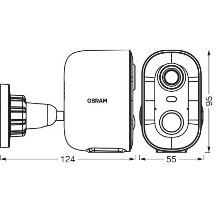 Osram - Розумна сонячна камера з датчиком 2K SMART+ 5V 5200 mAh IP66 Wi-Fi